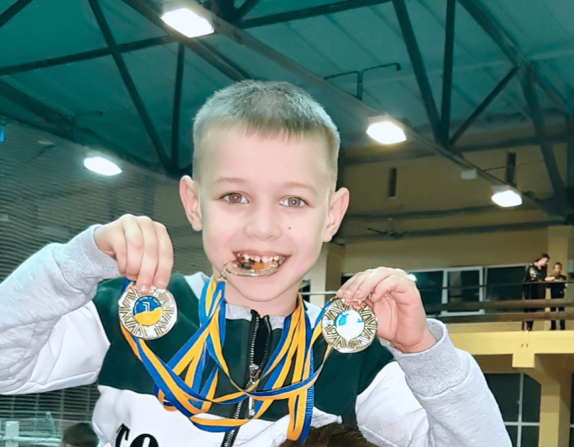 Kyrylo with his awards