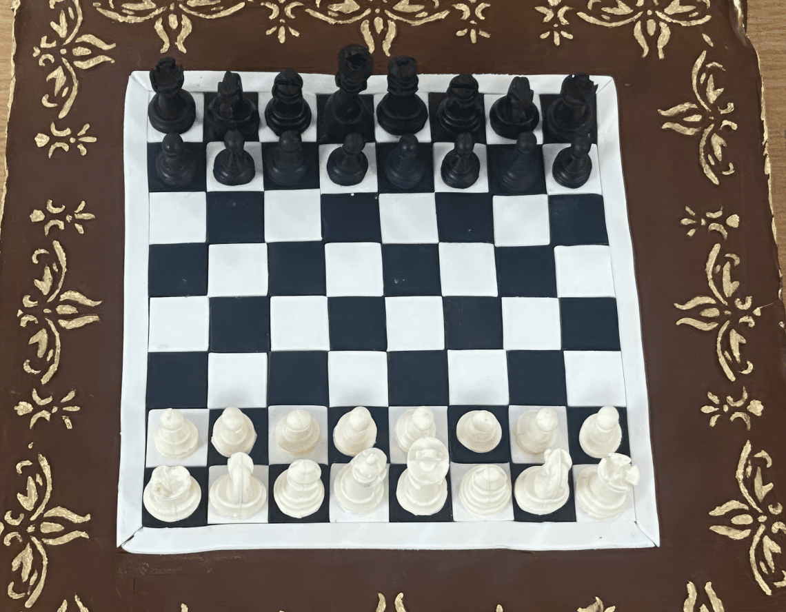 Cake in the form of chessboard from the regional chess competition